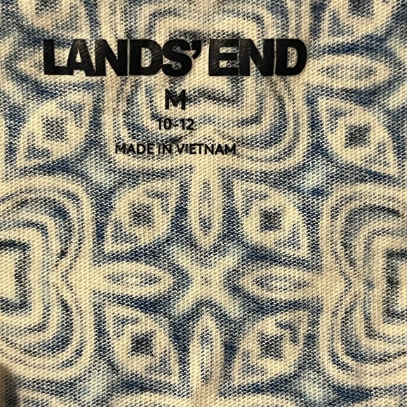 Lands' End Blue and White Patterned Sleeveless Dress size M - Picture 5 of 9